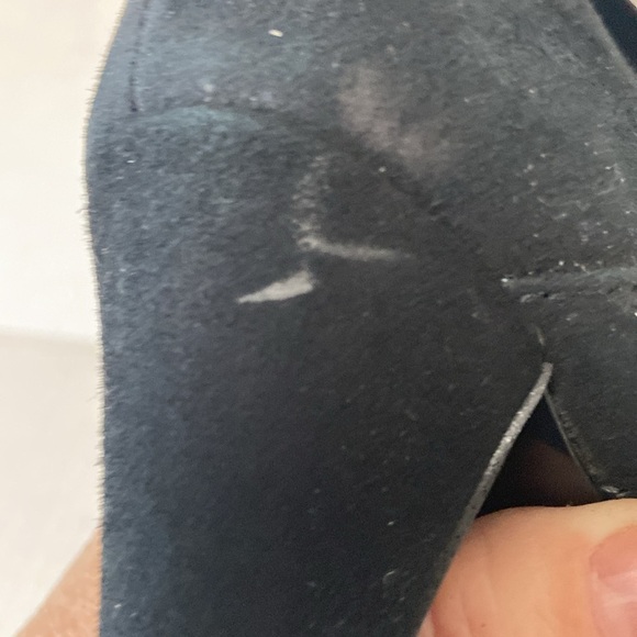 Calvin Klein size 7 black suede booties heels with open toes $100 - Picture 12 of 14